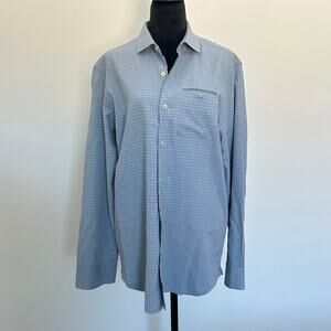 Tommy Bahama Blue Textured Dress Shirt, 88% Silk, Size Medium